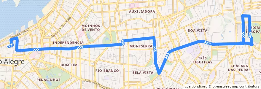 Mapa del recorrido Montserrat via Anita de la línea  en ポルト・アレグレ.