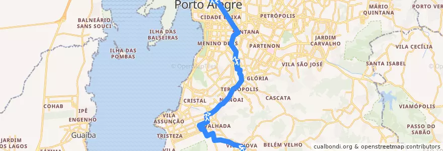 Mapa del recorrido Otto / Teresópolis de la línea  en بورتو أليغري.
