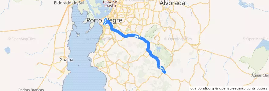 Mapa del recorrido Partenon / Pinheiro de la línea  en Porto Alegre.