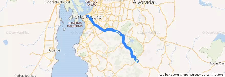 Mapa del recorrido Partenon / Pinheiro de la línea  en Porto Alegre.