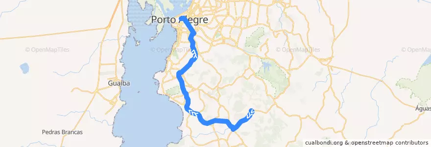 Mapa del recorrido Restinga de la línea  en 포르투알레그리.