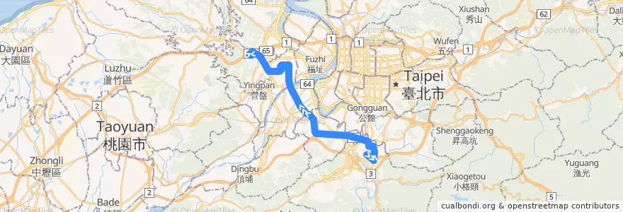 Mapa del recorrido 新北市 918延 泰山-新店 (返程) de la línea  en Nuova Taipei.