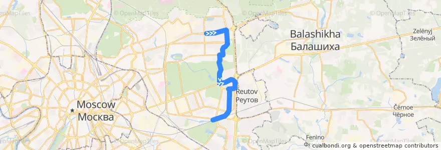 Mapa del recorrido Автобус 833: Метро «Щёлковская» => Платформа Новогиреево de la línea  en Восточный административный округ.