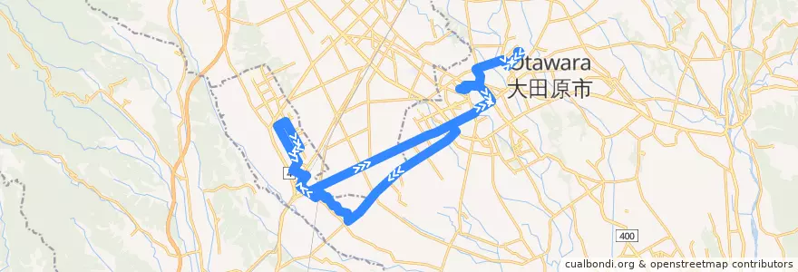 Mapa del recorrido 大田原市営バス野崎方面循環線（実取先回り） de la línea  en 大田原市.