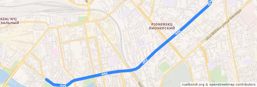 Mapa del recorrido Троллейбус 4. Сулимова - Станция метро «Динамо» de la línea  en エカテリンブルク管区.