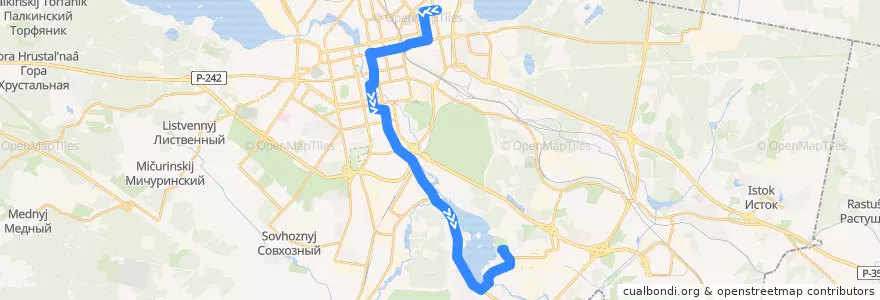 Mapa del recorrido Троллейбус 6. Академическая - Химмаш de la línea  en городской округ Екатеринбург.