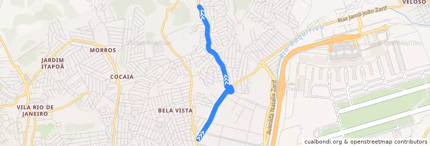 Mapa del recorrido Guarulhos (Cocaia) São Paulo (Metrô Tucuruvi) de la línea  en Guarulhos.