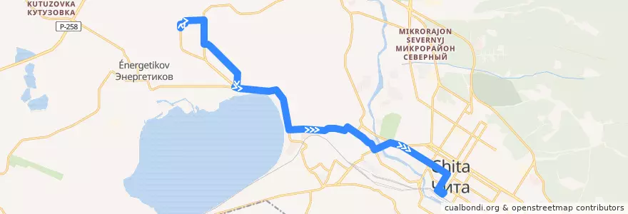 Mapa del recorrido Маршрутное такси №18 de la línea  en チタ管区.