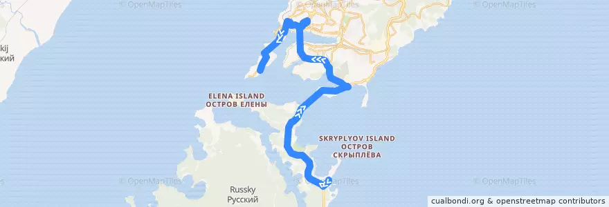 Mapa del recorrido Автобус 63: Приморский океанариум - Маяк de la línea  en ウラジオストク管区.