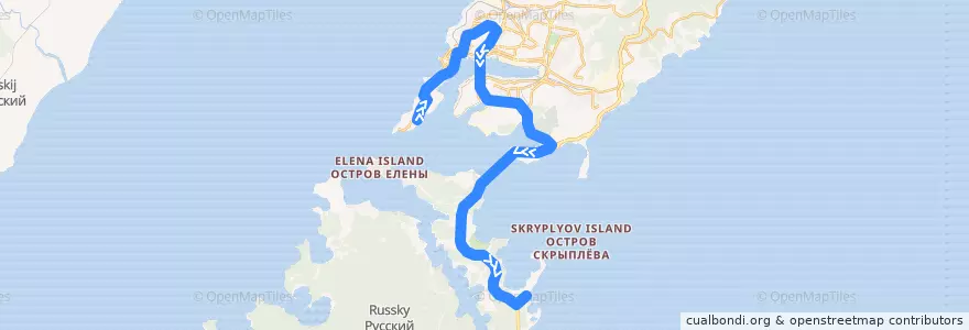 Mapa del recorrido Автобус 63: Маяк - Приморский океанариум de la línea  en Владивостокский городской округ.