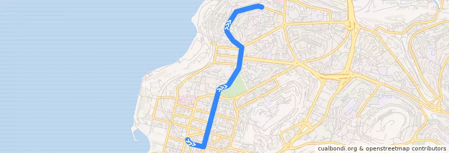 Mapa del recorrido Автобус 19: Семёновская - Хабаровская de la línea  en 海参崴城区.