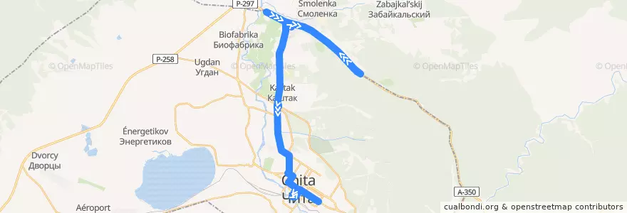Mapa del recorrido Маршрутное такси №35 de la línea  en Читинский район.