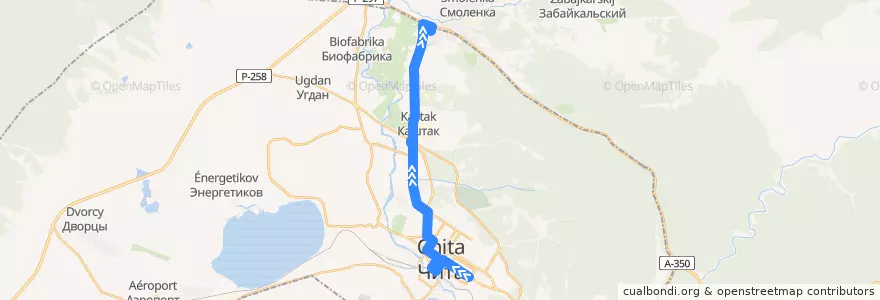 Mapa del recorrido Маршрутное такси №35 de la línea  en городской округ Чита.