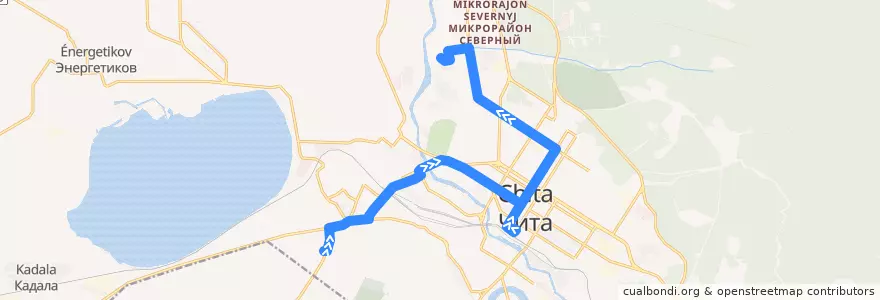 Mapa del recorrido Маршрутное такси №61 de la línea  en городской округ Чита.