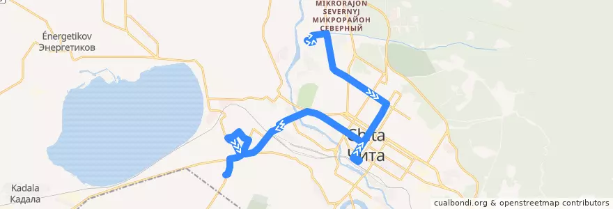 Mapa del recorrido Маршрутное такси №61 de la línea  en Chita.