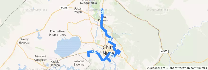 Mapa del recorrido Маршрутное такси №30 de la línea  en チタ管区.