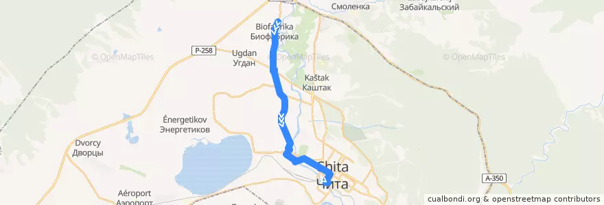 Mapa del recorrido Маршрутное такси №20 de la línea  en Chita.