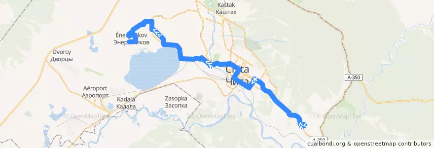 Mapa del recorrido Маршрутное такси №77 de la línea  en городской округ Чита.