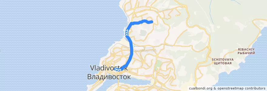 Mapa del recorrido Автобус 85Ц: Суханова - Тухачевского de la línea  en Stadtkreis Wladiwostok.