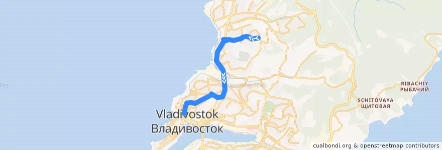 Mapa del recorrido Автобус 17Т: Тухачевского - Семёновская de la línea  en Владивостокский городской округ.