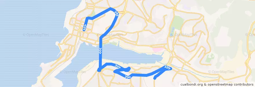 Mapa del recorrido Автобус 15К: ТЦ "Изумруд" - Трудовая de la línea  en Владивостокский городской округ.