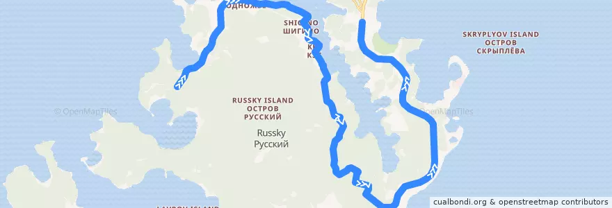 Mapa del recorrido Автобус 29К: Бухта Воевода - МиниТЭЦ "Центральная" de la línea  en 海参崴城区.