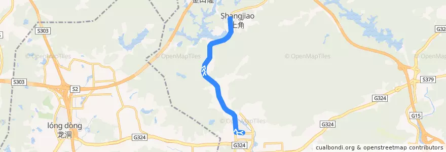 Mapa del recorrido 333A路[联和(惠联路)总站-天鹿湖老年人护理中心总站] de la línea  en 联和街道.