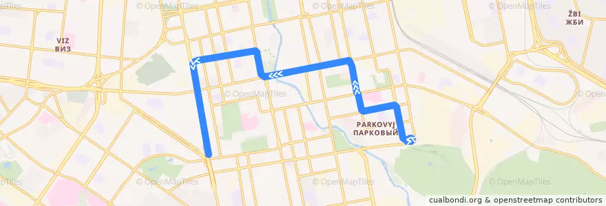Mapa del recorrido Трамвай 33. ЦПКиО - Дворец спорта de la línea  en городской округ Екатеринбург.