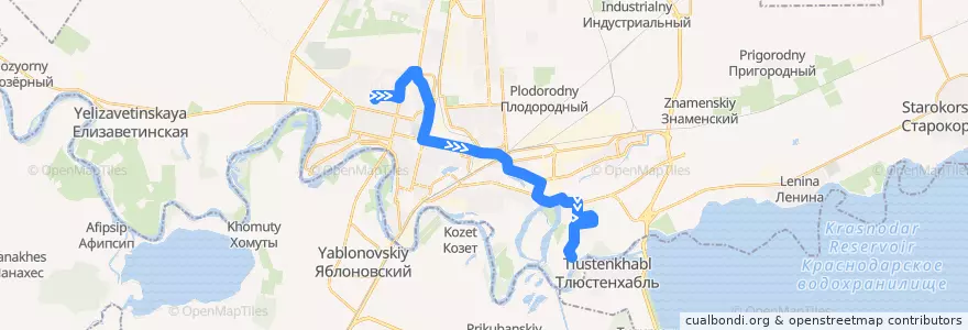 Mapa del recorrido Автобус №2: Бальнеолечебница => ул. им. Валерия Гассия de la línea  en Krasnodar Municipality.