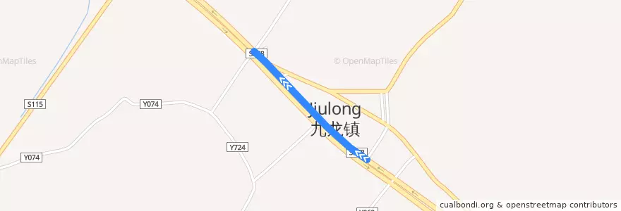 Mapa del recorrido 362路(上罗村总站-九龙镇政府总站) de la línea  en 龙湖街道.
