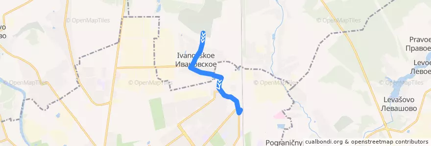 Mapa del recorrido Автобус №55 Ивановское кладбище - Станция Серпухов de la línea  en городской округ Серпухов.