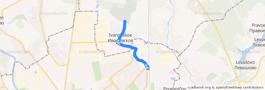 Mapa del recorrido Автобус №55 Станция Серпухов - Ивановское кладбище de la línea  en городской округ Серпухов.