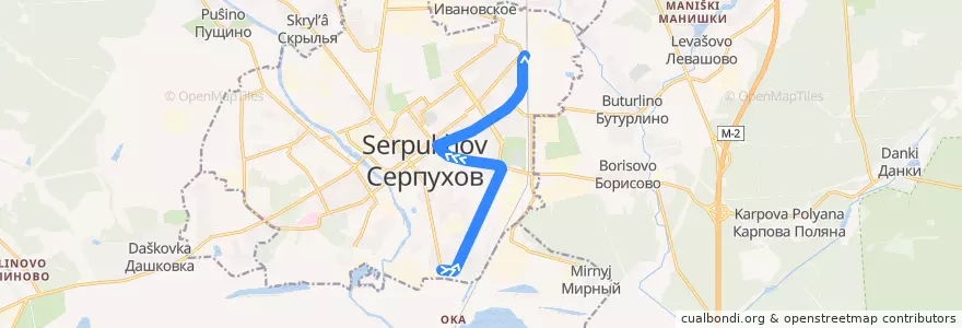 Mapa del recorrido Автобус №3 Нижняя улица - Станция Серпухов de la línea  en городской округ Серпухов.