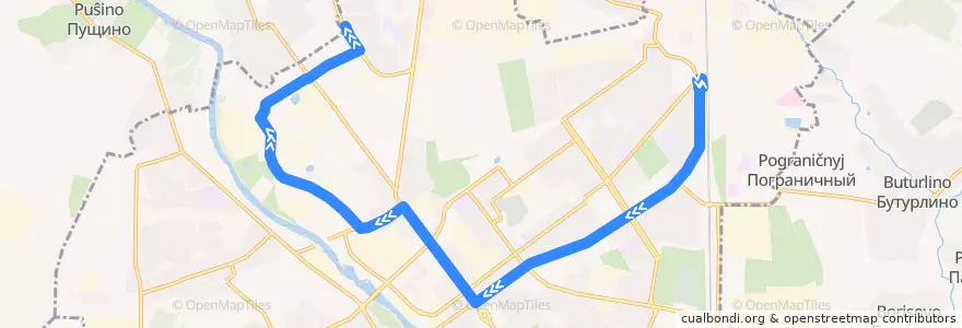 Mapa del recorrido Автобус №2М Станция Серпухов - Станция Серпухов de la línea  en городской округ Серпухов.