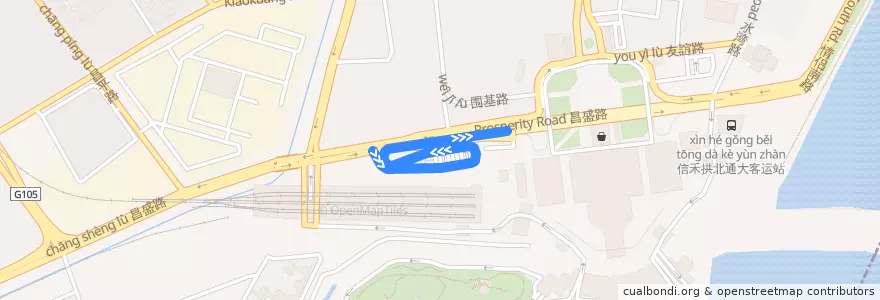 Mapa del recorrido 珠海1路 de la línea  en 香洲区.