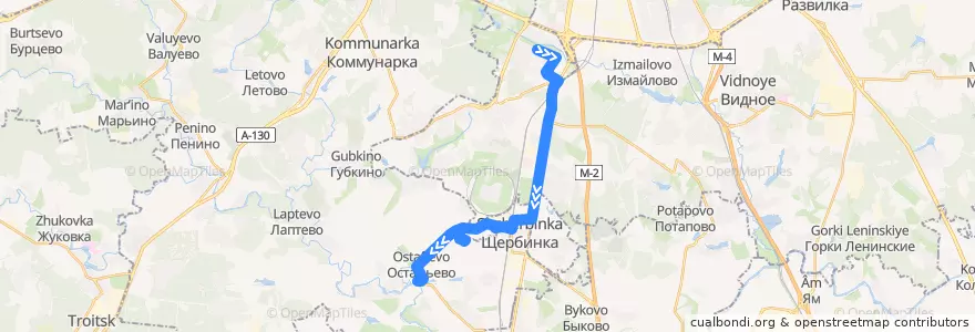 Mapa del recorrido Автобус №802: Метро "Бульвар Дмитрия Донского" - фабрика 1 мая de la línea  en Moskou.