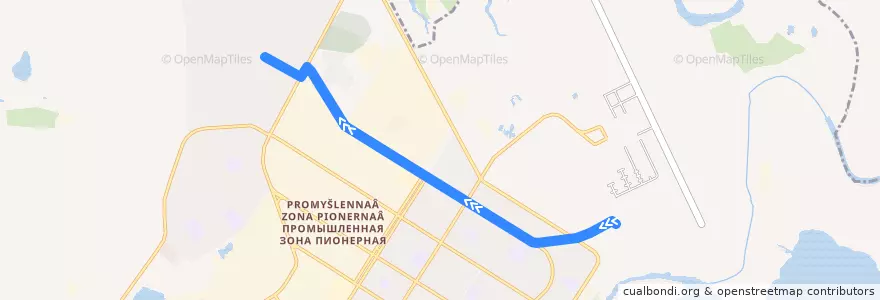 Mapa del recorrido Автобус №1: Авторынок - Украина de la línea  en ネフチェユガンスク管区.