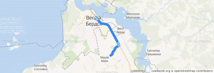 Mapa del recorrido Автобус 21: площадь Горького – с/о «Вега 1,2» de la línea  en Óblast de Novosibirsk.