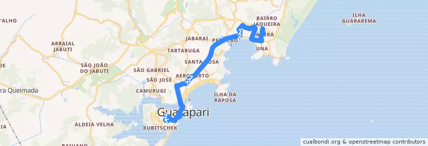 Mapa del recorrido 044 São João x Paturá via SESC de la línea  en Guarapari.