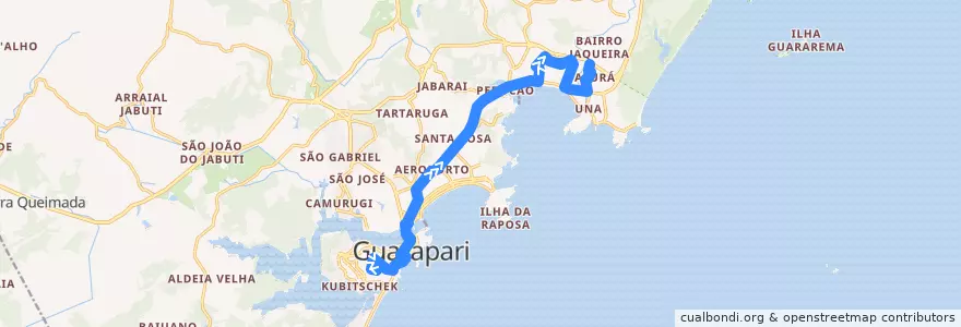 Mapa del recorrido 045 São João x Paturá via Ewerson de A. Sodré de la línea  en Guarapari.