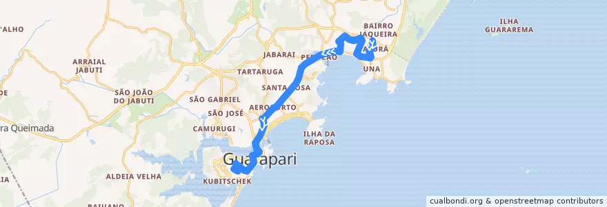 Mapa del recorrido 045 Paturá x São João via Ewerson de A. Sodré de la línea  en Guarapari.