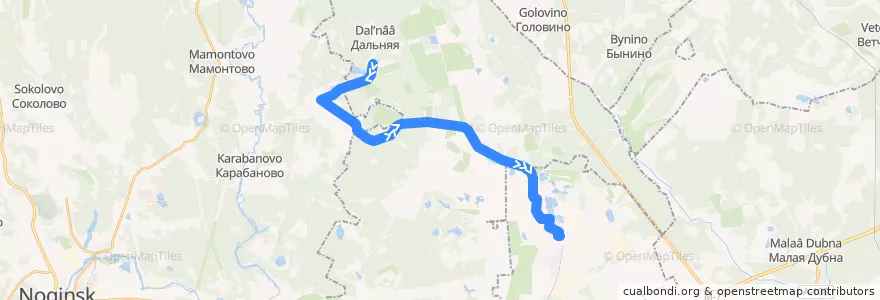 Mapa del recorrido Автобус №30: Дальняя - Электрогорск de la línea  en Oblast' di Mosca.