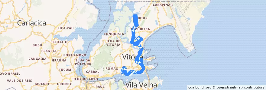 Mapa del recorrido 0214 Bento Ferreira / Goiabeiras via Shopping Vitória de la línea  en Vitória.