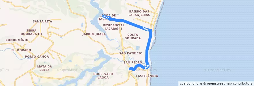 Mapa del recorrido 869 - Lagoa / T. Jacaraípe via Abdo Saad de la línea  en Serra.