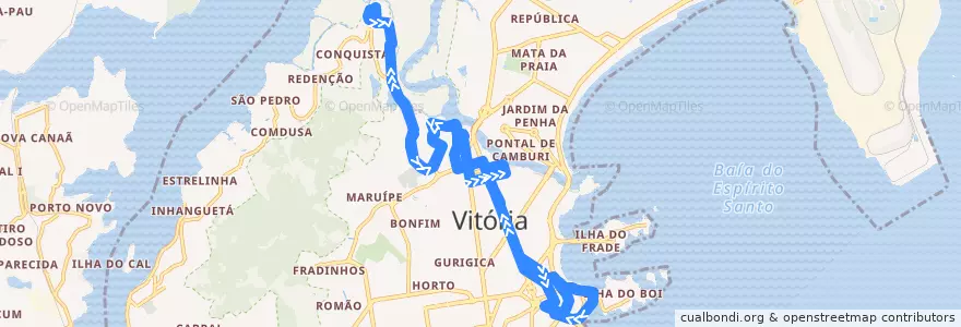 Mapa del recorrido 0044 Curva da Jurema / Resistência via Andorinhas de la línea  en Victoria.