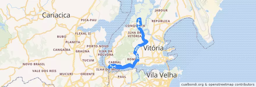 Mapa del recorrido 0175 Resistência / Rodoviária de la línea  en Microrregião Vitória.