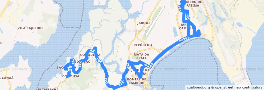 Mapa del recorrido 0310 Santo André / Jardim Camburi via Jardim da Penha de la línea  en Vitória.