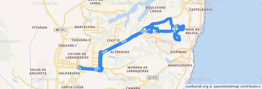 Mapa del recorrido 805A T. Laranjeiras / Feu Rosa - Circular de la línea  en 塞拉.