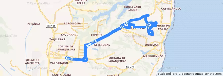 Mapa del recorrido 805B T. Laranjeiras / Feu Rosa - Circular de la línea  en 塞拉.