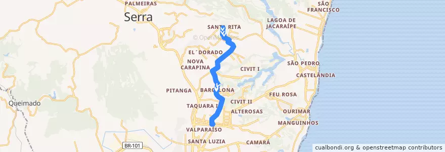 Mapa del recorrido 812 Serra Dourada II / Terminal Laranjeiras de la línea  en 塞拉.
